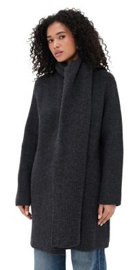 Vince Draped Car Coat Dk H Grey XS