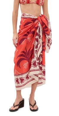 Johanna Ortiz Dance of Pareo Red/Ecru/Dark Cherry One Size