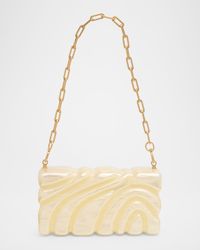 Aura Sculptural Marbled Acrylic Clutch Bag