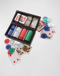 Poker Game Set with Vegan Leather Case