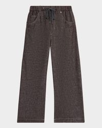 Sparkling Denim Straight-Leg Pants