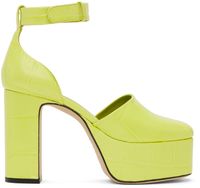 BY FAR Green Barb Heels
