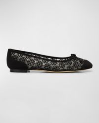 Capbal Lace Cap-Toe Ballerina Flats