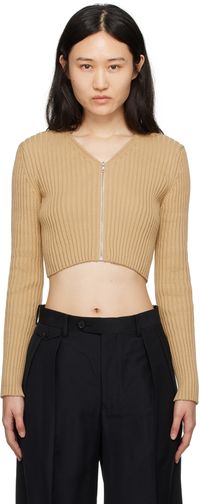 AURALEE Beige Zip Cardigan