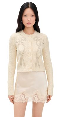LoveShackFancy Leocadia Cardigan Ivory XXL