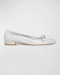 Tully Metallic Bow Ballerina Loafers