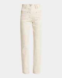 Nimes Norma Croc-Intarsia Straight-Leg Jeans