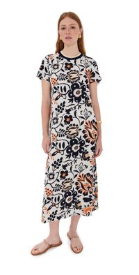 La DoubleJ Sporty Swing Dress Selva White w/ Orange XS