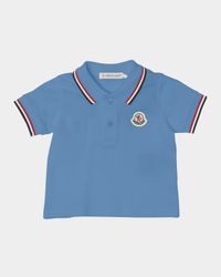 Boy's Tricolor-Trim Short-Sleeve Polo Shirt, Size 6M-3