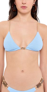 ViX Paula Hermanny Firenze Lesley T-Back Bikini Top Blue L