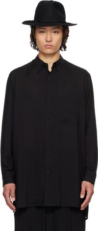 YOHJI YAMAMOTO Black CM Cellulose Lawn Standard Oversize Shirt