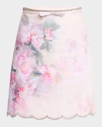 Crush Crystal Scalloped Mini Skirt