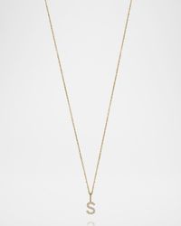 Mini Amelia 14K Gold Diamond Initial Pendant Necklace