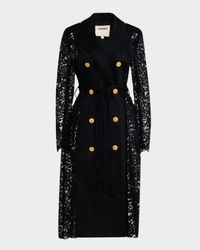 Amata Belted Lace Trench Coat
