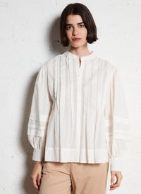 See U Soon - Chemise oversize col mao en coton - Taille 3 - Blanc