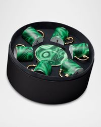 Malachite Espresso Cup and Saucer, Set of 6