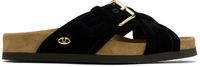 Valentino Garavani Black Fussfriend Velvet Sandals