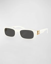 Logo Acetate Rectangular Sunglasses