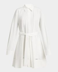 Sammy Belted Ladder Stitch Poplin Dress