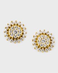 18K Diamond Starburst Stud Earrings