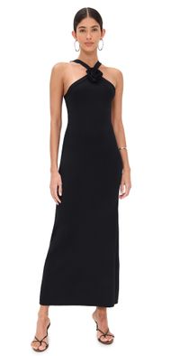 endless rose Rosette Knit Midi Dress Black L