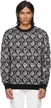Balmain Black & Gray Snakeskin Sweater