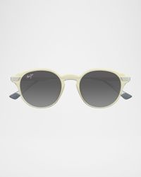 Men's Momi Titanium and Nylon Round Sunglasses