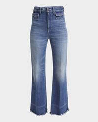 High-Rise Flare Raw-Hem Jeans