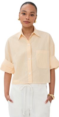 TWP Next Ex Buttondown Ivory/Yellow XS/S