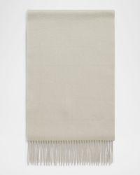 Men's Cashmere Tonal Logo Rectangle Scarf