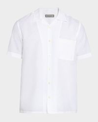Men's Linen and Cotton Pocket Camp Shirt
