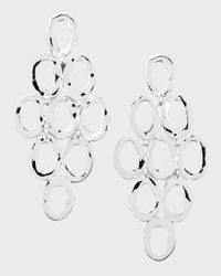Open Oval Cascade Earrings in Sterling Silver