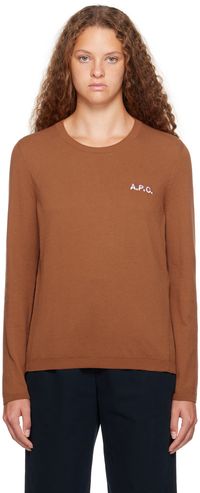 A.P.C. Tan Embroidered Sweater
