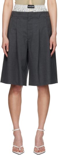 Marine Serre Gray Regenerated Tailoring Shorts