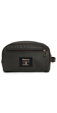 Barbour Barbour Wax Washbag Olive/Beacon One Size