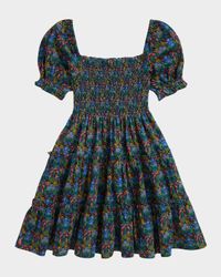 Girl's Smocked Floral Cotton Jersey Dress, Size 2-6X