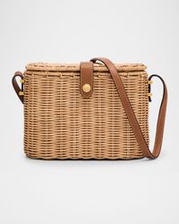 Vanity Crossbody Bag in Wicker and Leather