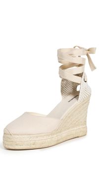 Soludos Platform Wedge Espadrilles Ivory 6