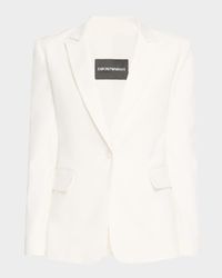 Cotton One-Button Cutaway Blazer