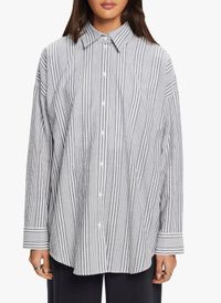 Esprit - Chemise col classique à rayures en coton - Taille L - Bleu