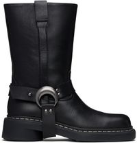 Marine Serre Black Metal Free Leather MS Moto Boots