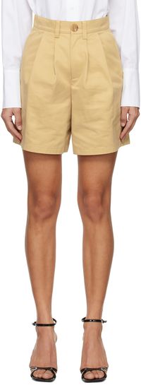 KIMHĒKIM Beige Pleated Shorts