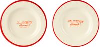 Laetitia Rouget White 'No snogging allowed' Plate Set