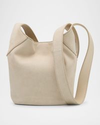 Structured Small Suede Bucket Bag