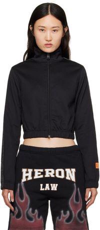 Heron Preston Blouson de survêtement noir à glissière