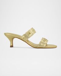 Patra Metallic Dual-Band Slide Sandals