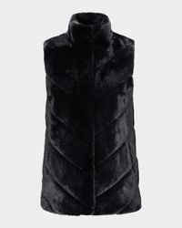 Fur-Free Chevron Faux Mink Vest