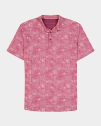 Men's Norlen Geometric Stretch Knit Polo Shirt