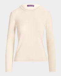 Crewneck Long-Sleeve Cashmere Sweater
