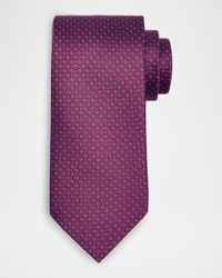 Men's Micro-Geometric Silk Tie